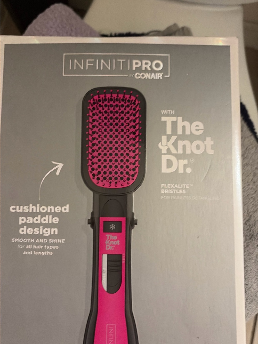 InfinitiPro by Conair The Knot Dr. Cushioned Paddle Brush - Hot Pink